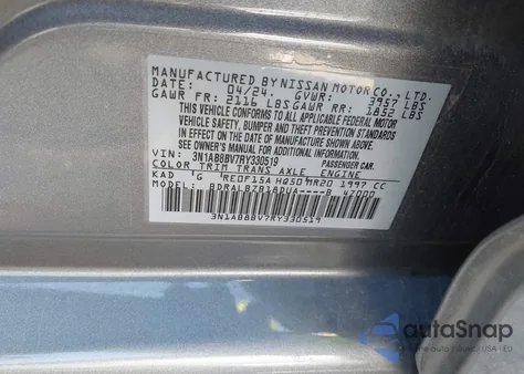 2024 Nissan Sentra S Xtronic Cvt из США, поврежденный, VIN 3N1AB8BV7RY330519
